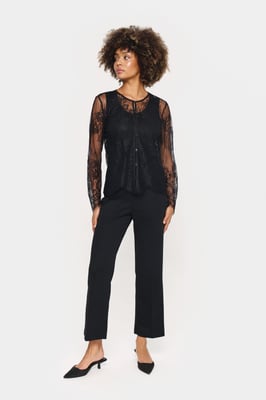 Langarmshirt in Regular Fit Schwarz black