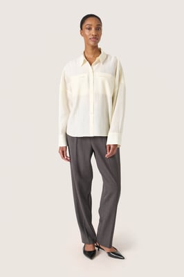 Langarm-Hemd Gerade Passform Whisper White