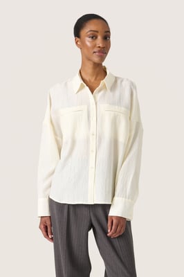 Langarm-Hemd Gerade Passform Whisper White