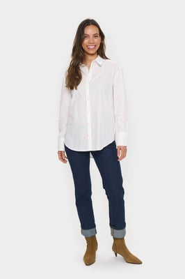 Langarm - Hemd Oversize fit Ice Bonbon Harts white