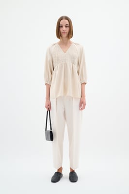 Langarm - Hemd Gerade Passform Eggshell cream