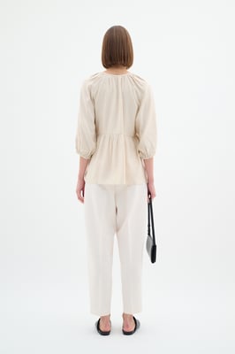 Langarm - Hemd Gerade Passform Eggshell cream