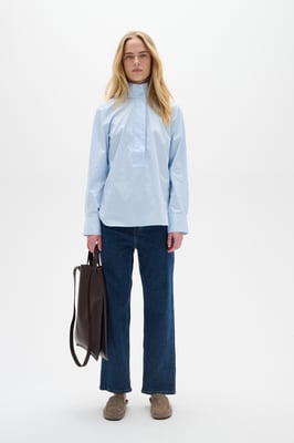 Langarm - Hemd Lockere Passform Pastel Blue light blue
