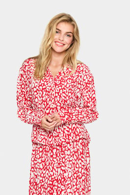 Langarm-Hemd Gerade Passform Crimson Leopard