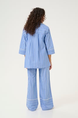 Langarm - Hemd Relaxed fit Blue Stripe white