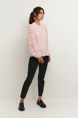 Langarmshirt mit lockerer Passform, blasses Mauve rose
