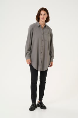 Langarm - Hemd Loose fit Smoked Pearl grey