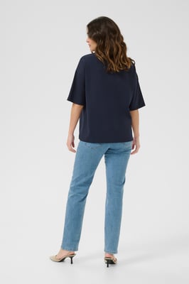T-shirt Oversize fit Midnight M. W Chalk embroidery marine