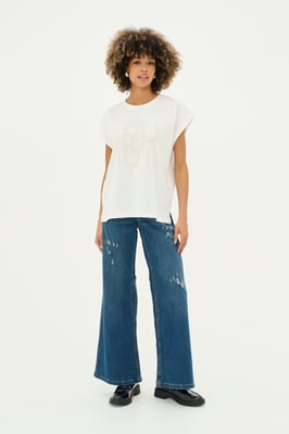 T-shirt Oversize fit Spring Gardenia white