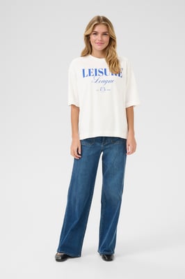 T-shirt Loose fit Chalk w. Surf the Web leisure white blue