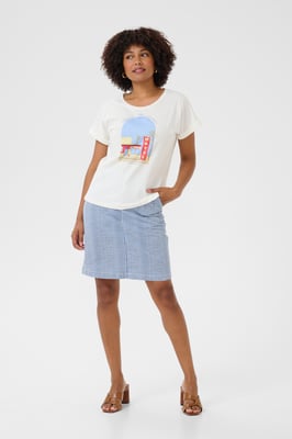 T-shirt Loose fit Blue Yellow Motel white multi