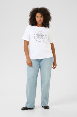 T-shirt Loose fit Optical White W Black Deep Sun white black