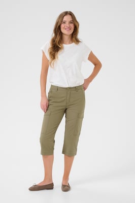 Caprihose Regular fit Dusky Green Wash green