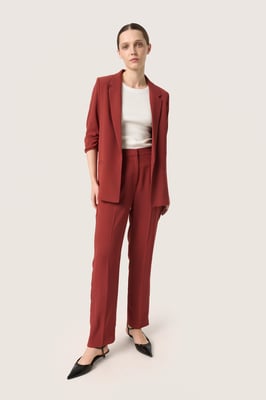 Pants Suiting Gerade Passform Russet Brown