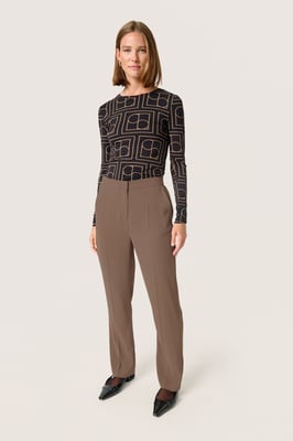 Pants Suiting Gerade Passform Coffee Quartz brown