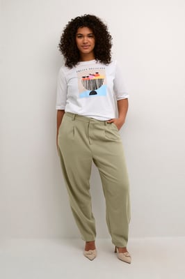 Pants Suiting Loose fit Vetiver green