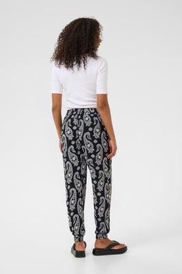Pants Suiting Regular fit Black / Chalk Paisley black offwhite
