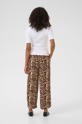 Casual Hose Loose fit Naturel Leopard Print