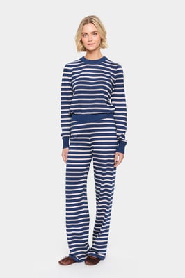 Casual Hose Gerade Passform Titan/Gray Morn Mel Stripe blue white