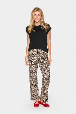 Legere Hose Reguläre Passform Schwarz Reg Leo leopard
