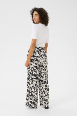 Casual Hose Regular fit Black/Turtledove Flower Print black