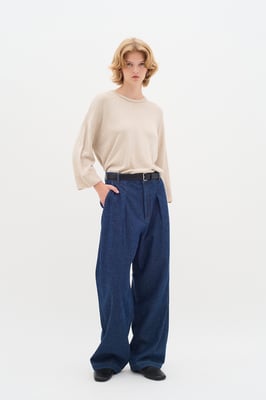 Casual Hose Straight fit Blue denim