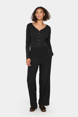 Casual Hose Gerade Passform Blac