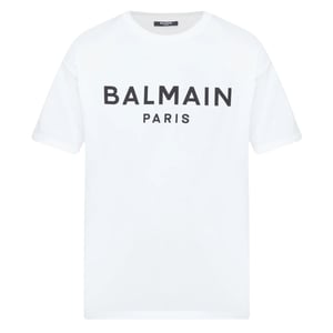 Balmain Paris - Weißes T-Shirt mit auffälligem Markenlogo