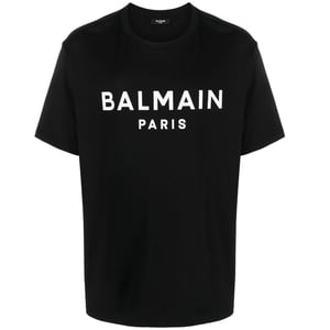 Balmain Paris - Schwarzes T-Shirt mit auffälligem Markenlogo