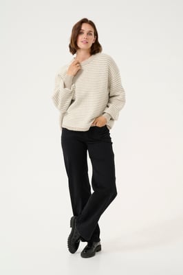 Strickjacke Regular fit Feather Grey/ Chalk Structure beige