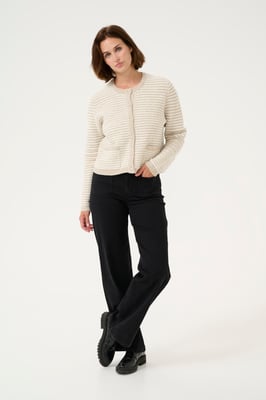 Strickjacke Regular fit Feather Grey/ Chalk Structure beige
