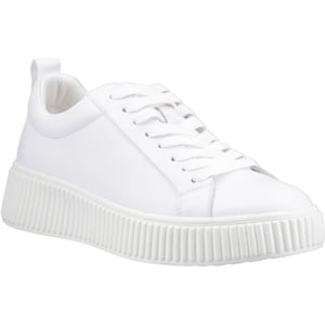 Hush Puppies Harlow Leder Damenschuhe weiße Sneakers