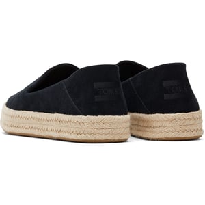 TOMS Carolina 100% Rindsleder Damen schwarze Espadrilles