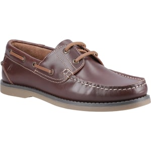 Hush Puppies Wilson Leder Herren Braune Bootsschuhe
