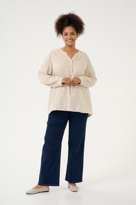 Langarm-Bluse Regular fit cream