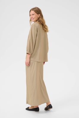 Langarm-Bluse Loose fit beige