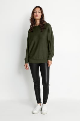 Strickpullover im Oversize-Schnitt olive