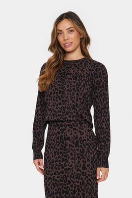 Strickpullover Gerade Passform leopard