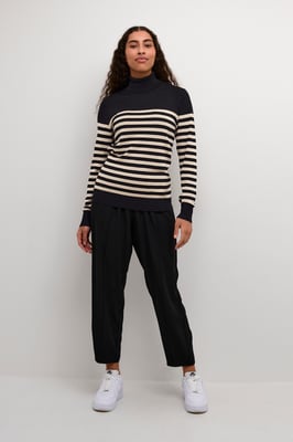 Strickpullover Slim fit black offwhite