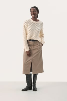 Strickpullover Gerade Passform cream