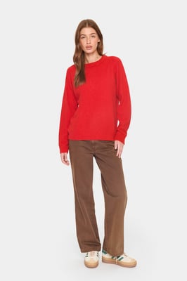Strickpullover Lockere Passform red