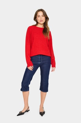 Strickpullover Lockere Passform red