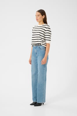 Strickpullover Loose fit black offwhite