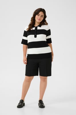 Strickpullover Loose fit black offwhite