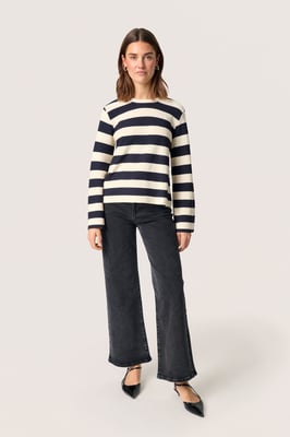 Strickpullover Lockere Passform blue white