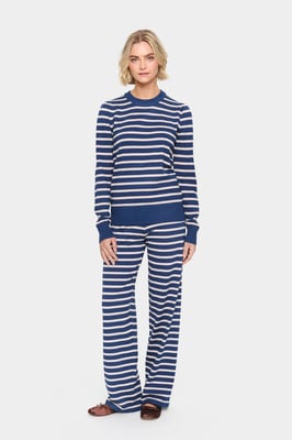 Strickpullover Gerade Passform blue white