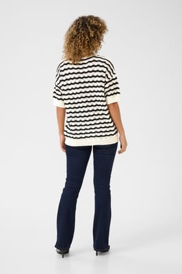 Strickpullover Straight fit black offwhite