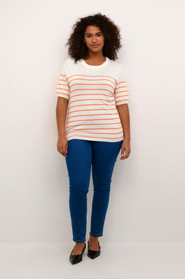 Strickpullover Regular fit white orange