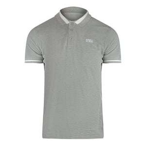 Cavalli Class - Graues Poloshirt Mit Auffälligem Streifenkragen