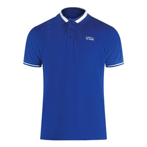 Cavalli Class Poloshirt Mit Auffälligem Streifenkragen In Irisblau